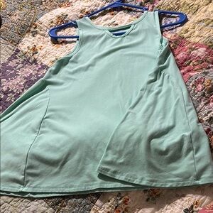 Green Sleeveless Crew Neck Sundress